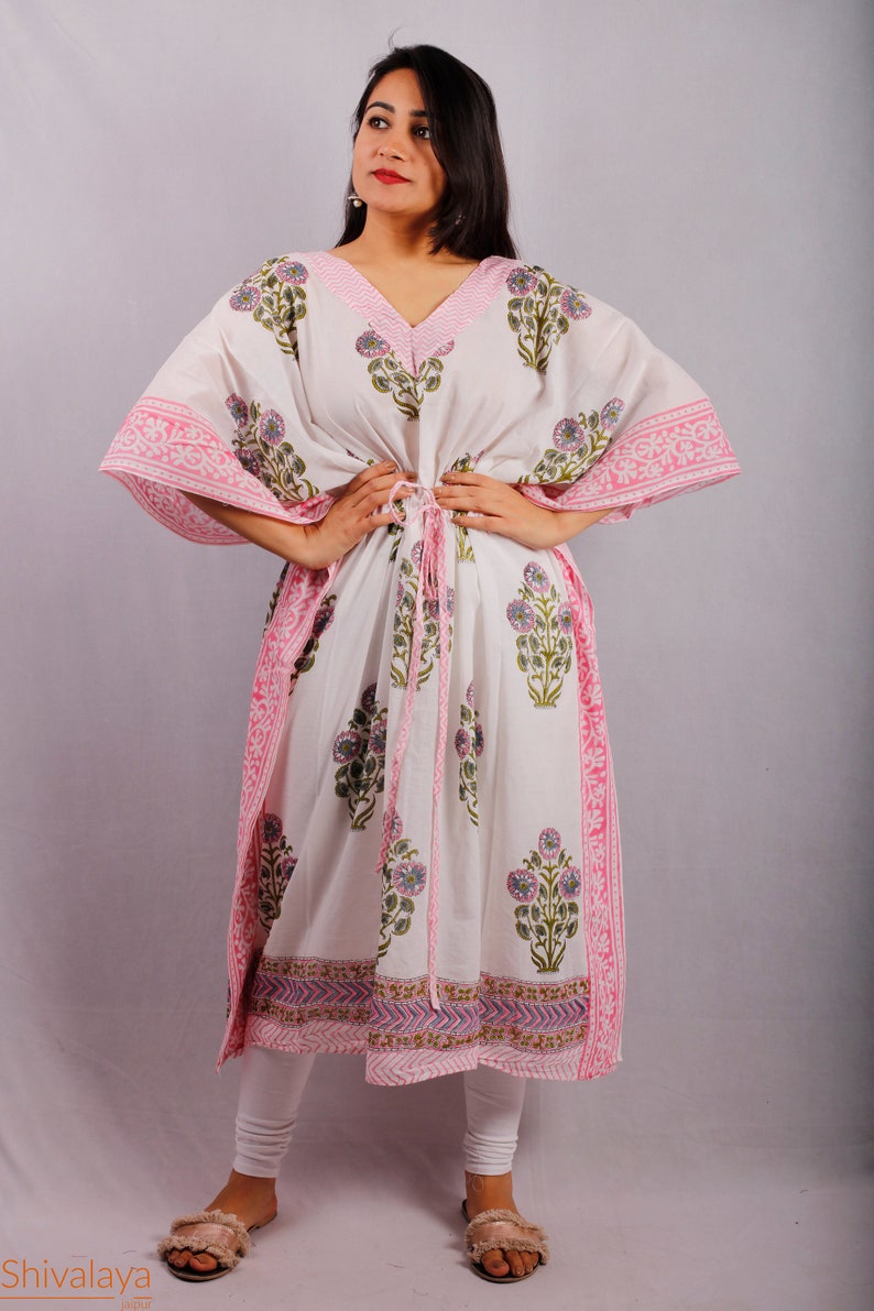 Block Print Kaftan Cotton Kaftan Organic Kaftans Resort Etsy