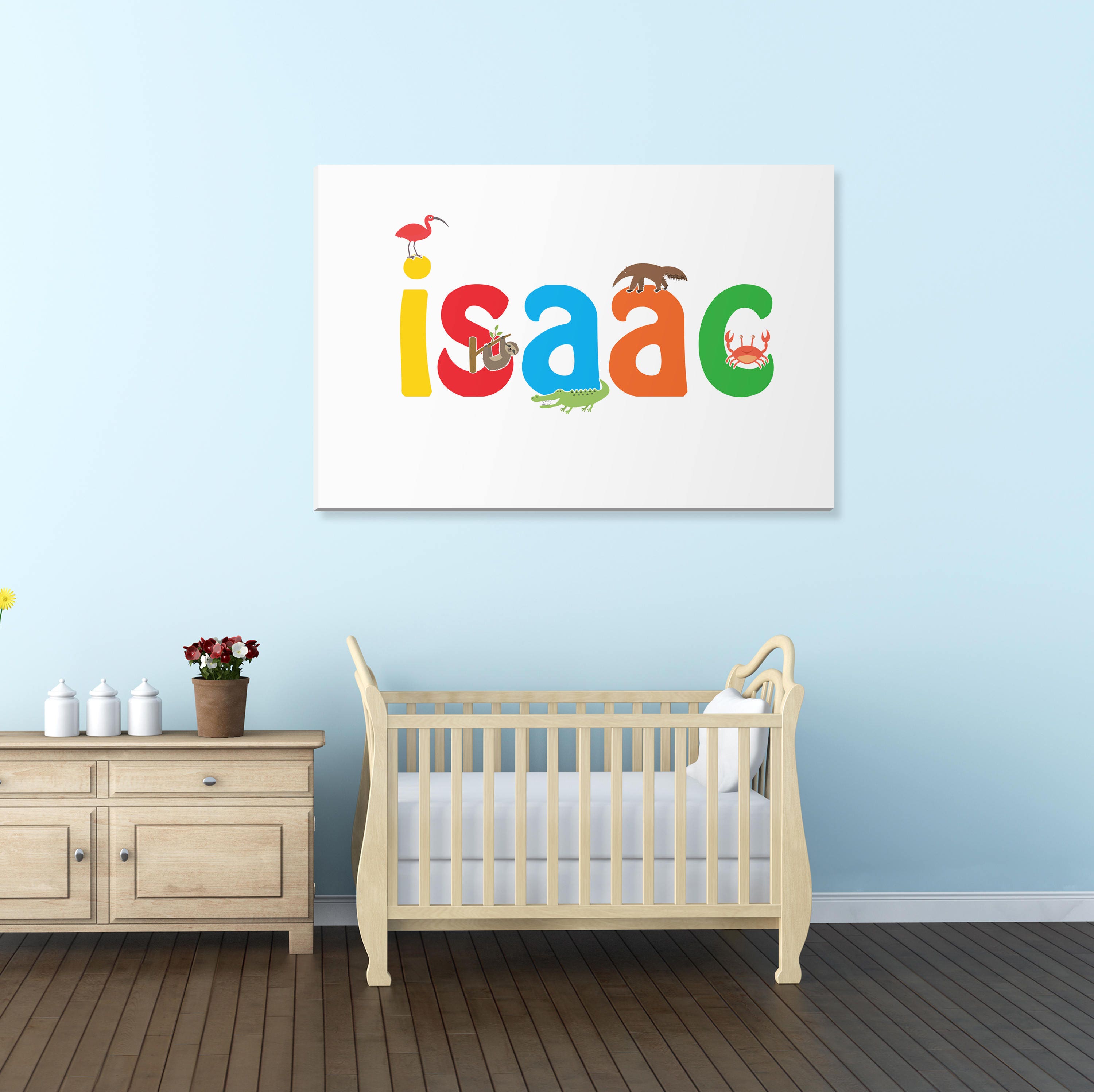 Isaac wall canvas Isaac wall art Isaac animal art print Etsy
