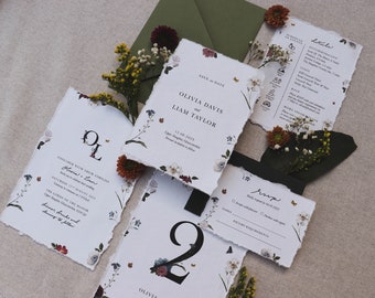 Wildflower Boho RSVP | Colourful Floral Botanical Invites | Rustic Barn Wedding Suite | Affordable Whimsical Wedding Stationery