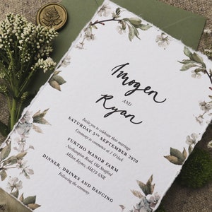 Floral Wedding Invitation, Blue Flower Wedding Invitation, Botanical Wedding Invite, Hydrangea Wedding Invitation Set, Floral Wedding Invite image 2