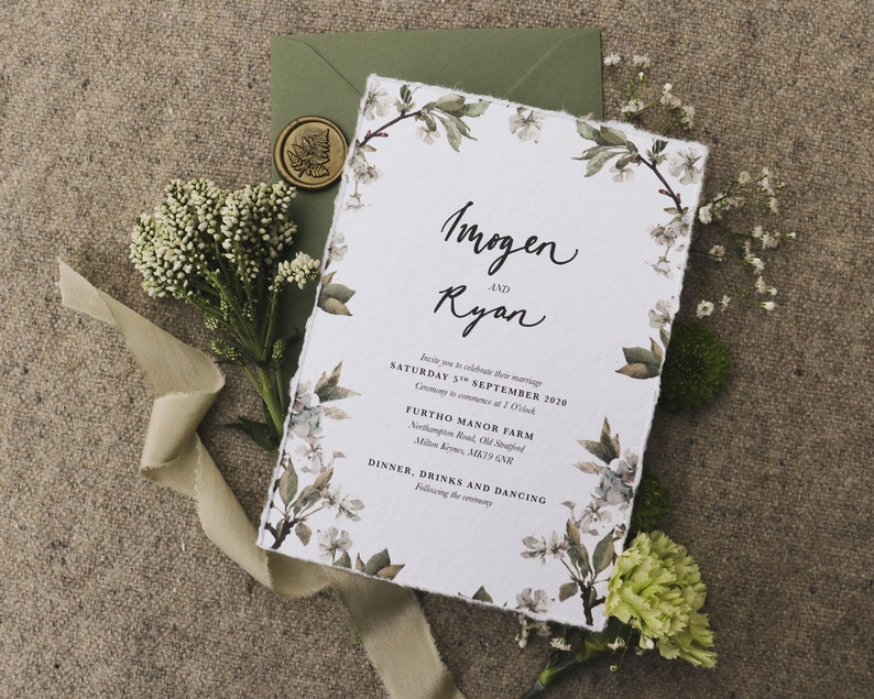 Floral Wedding Invitation, Blue Flower Wedding Invitation, Botanical Wedding Invite, Hydrangea Wedding Invitation Set, Floral Wedding Invite image 9