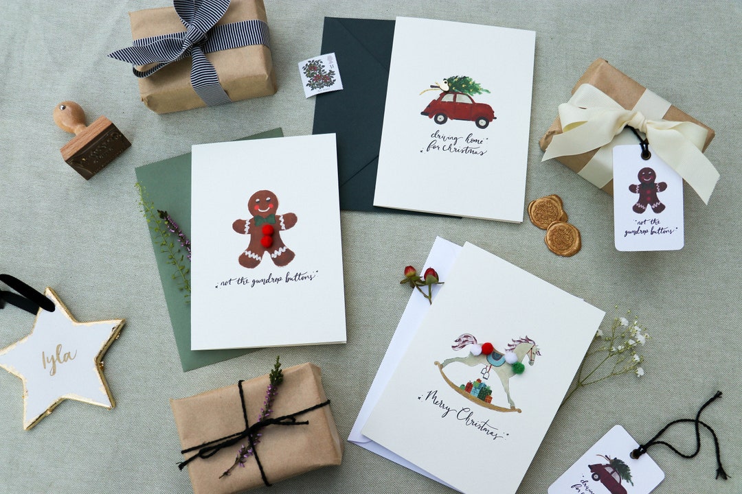 Illustrated Christmas Cards Multipack With Envelopes 3/6/9 Etsy UK