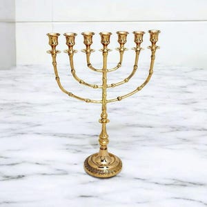 Big Menorah Menora 7 Seven Branches Brass Copper From Israel Candle Holder 16 Inches Height