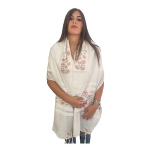 Talit pour femme, fille, bat mitzvah, châle de prière juif traditionnel, soie artificielle brodée d'israël, sac et kippa inclus