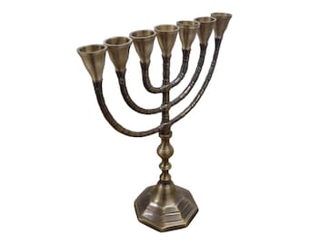 Menorah 7 Branches Menora 10" - 25 cm original Brass cooper  unique Design