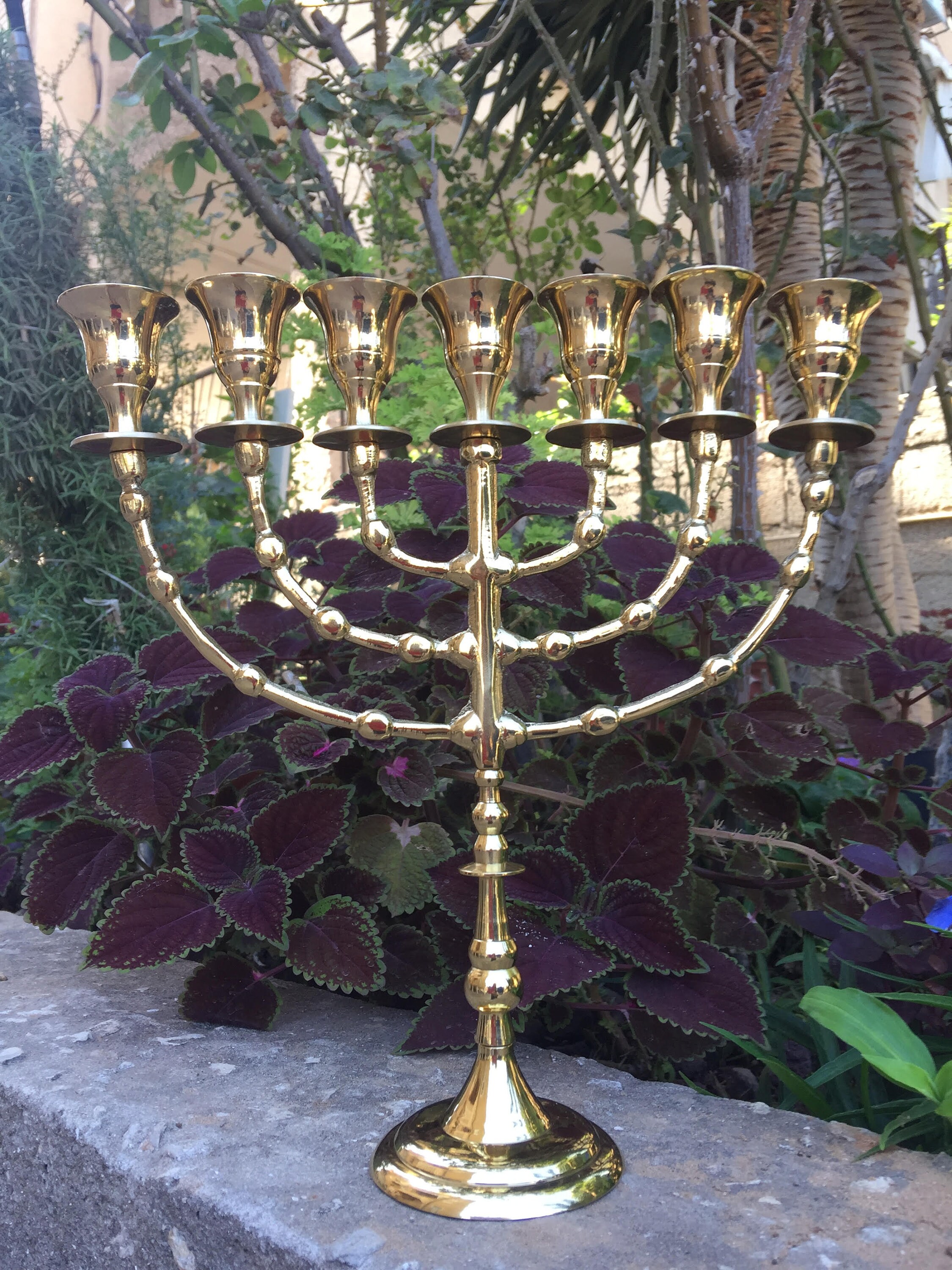 Menorah 7 Sieben Äste Menora 27cm Höhe Messing Kupfer aus Etsy