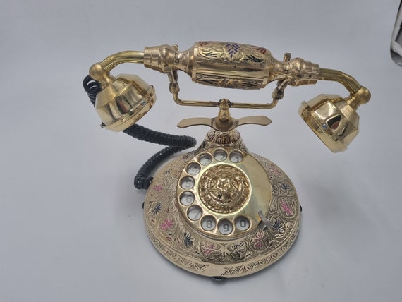 Brass Telephone Gold Finish Style Royal Landline Nautical Telephone, Brass  Telephone Rotary Dial Full Working Telephone Brass Gift -  Canada