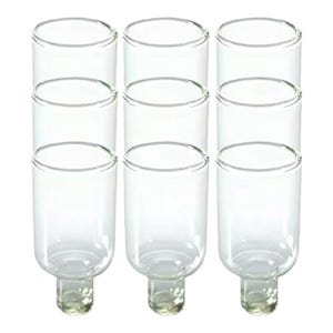 Lot of 9 Glass Oil Candle Cups Holders Narrow DIY Menorah Candlesticks Judaica