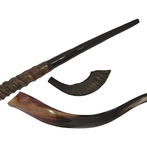 The Ultimate Shofar Trio Set - Kosher Yemenite Kudu, Ram Horn & Gamsbok with Free Odor Neutralizer Spray