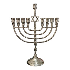 Menorah Candle Holder for hanukkiah menora Chanukah Home Décor Table Centrepiece Display Judaica Hanukkah Chanukah menorah 9 candel Brass