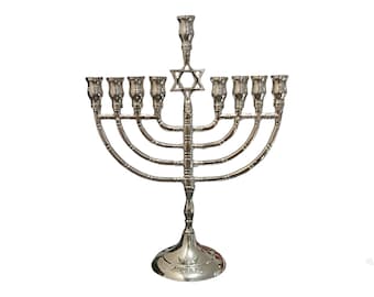 Menorah Candle Holder for hanukkiah menora Chanukah Home Décor Table Centrepiece Display Judaica Hanukkah Chanukah menorah 9 candel Brass