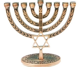 Hanukkah Menorah 9 Branch Lamp in Elegant New Design Judaica Art Star of david