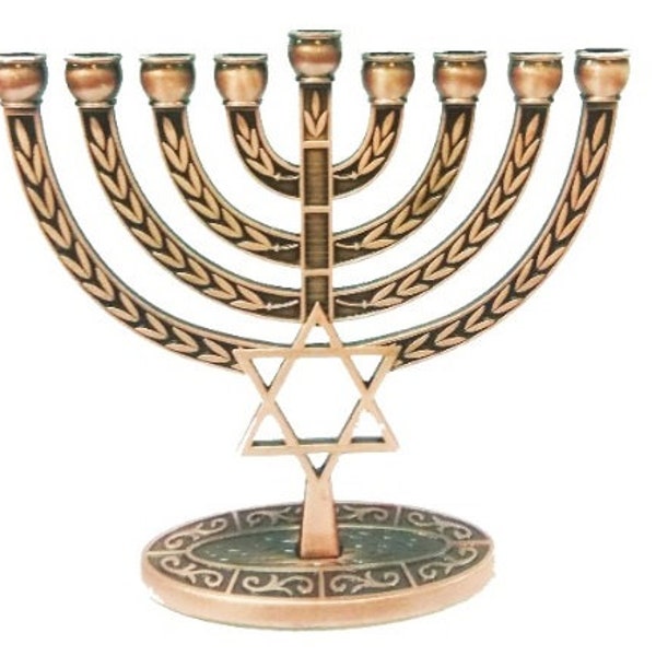 Hanukkah Menorah 9 Branch Lampe dans un nouveau design élégant Judaica Art Star of david