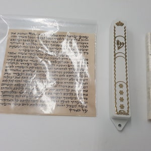 Kosher 10 cm Mezuzah Scroll klaf Mezuza Parchment jewish mazuzah + Plastic case