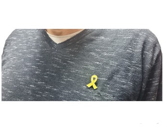 Bring Them home Now Yellow Ribbon Brooch Pin Made in Israel - Our Heart in Gaza