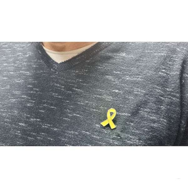Bring Them home Now Yellow Ribbon Brooch Pin Made in Israel - Our Heart in Gaza