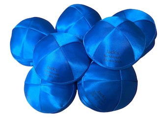 Personalized Satin Kippot Kippah – Custom Hebrew/English Yarmulkes for Bar Mitzvah, Weddings