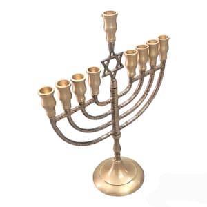 Chanukiah Hanukkah Hanukkiah Chanukahs 10.5" Menorah 9 Branch Lamp in Elegant New Design Judaica Art Star of David