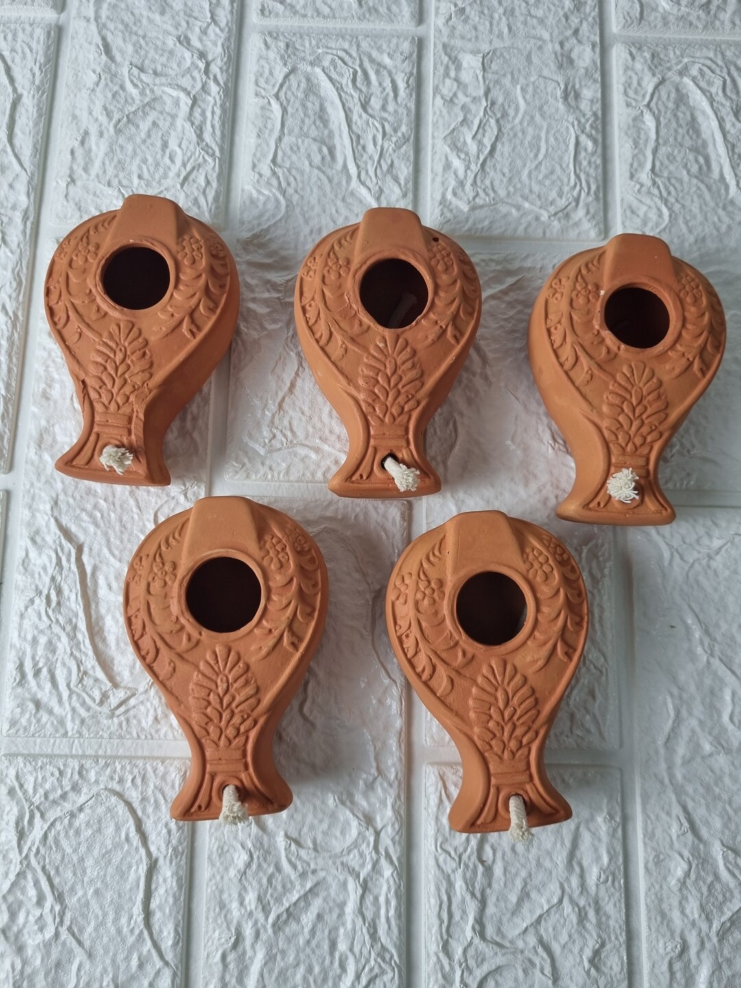 5 X HERODIAN OIL LAMP Ancient Biblical Antique Replica Israel Jewish