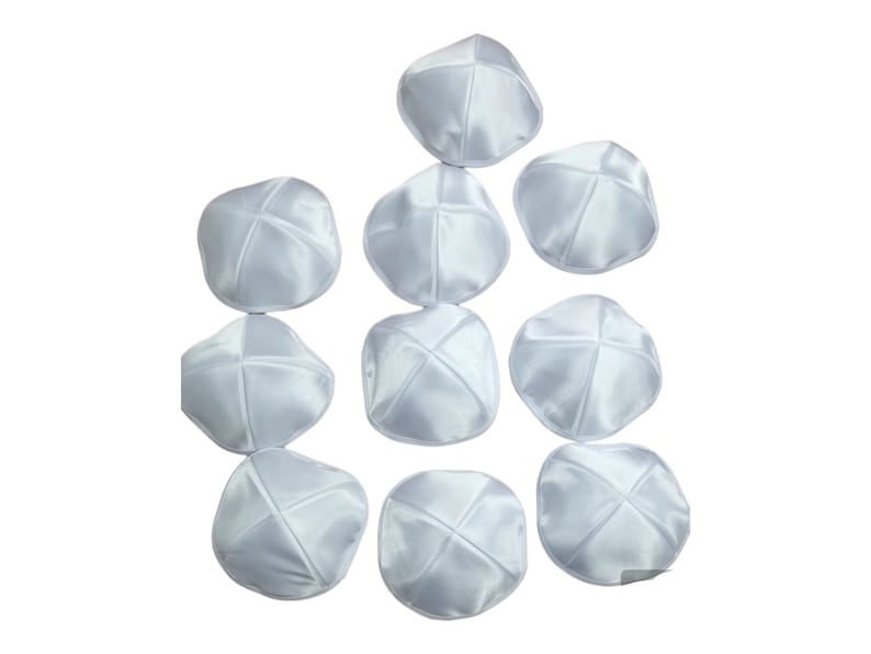 10 X Kippah Kippot Kipa Jewish Judaica Satin kippah Yarmulke Yamaka Kippa White image 1