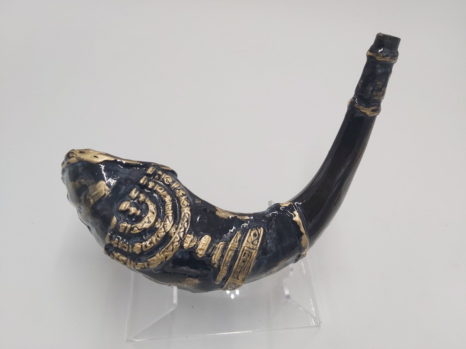 Shofar Sale 1215 Ram Horn Creamic Work Art Menorah Etsy