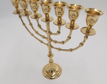 Menorah 7 Seven Branches Menora 10.5 inches (27cm) height brass copper From Israel