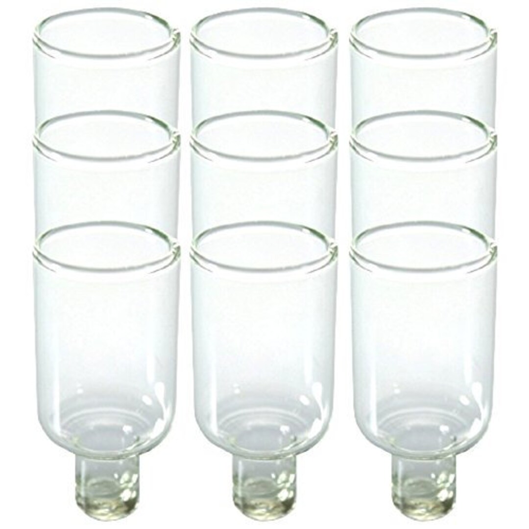Lot of 9 Glass Oil Candle Cups Holders Narrow DIY Menorah Candlesticks