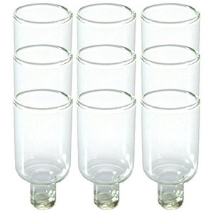 Lot of 9 Glass Oil Candle Cups Holders Narrow DIY Menorah Candlesticks Judaica