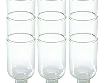 Lot of 9 Glass Oil Candle Cups Holders Narrow DIY Menorah Candlesticks Judaica