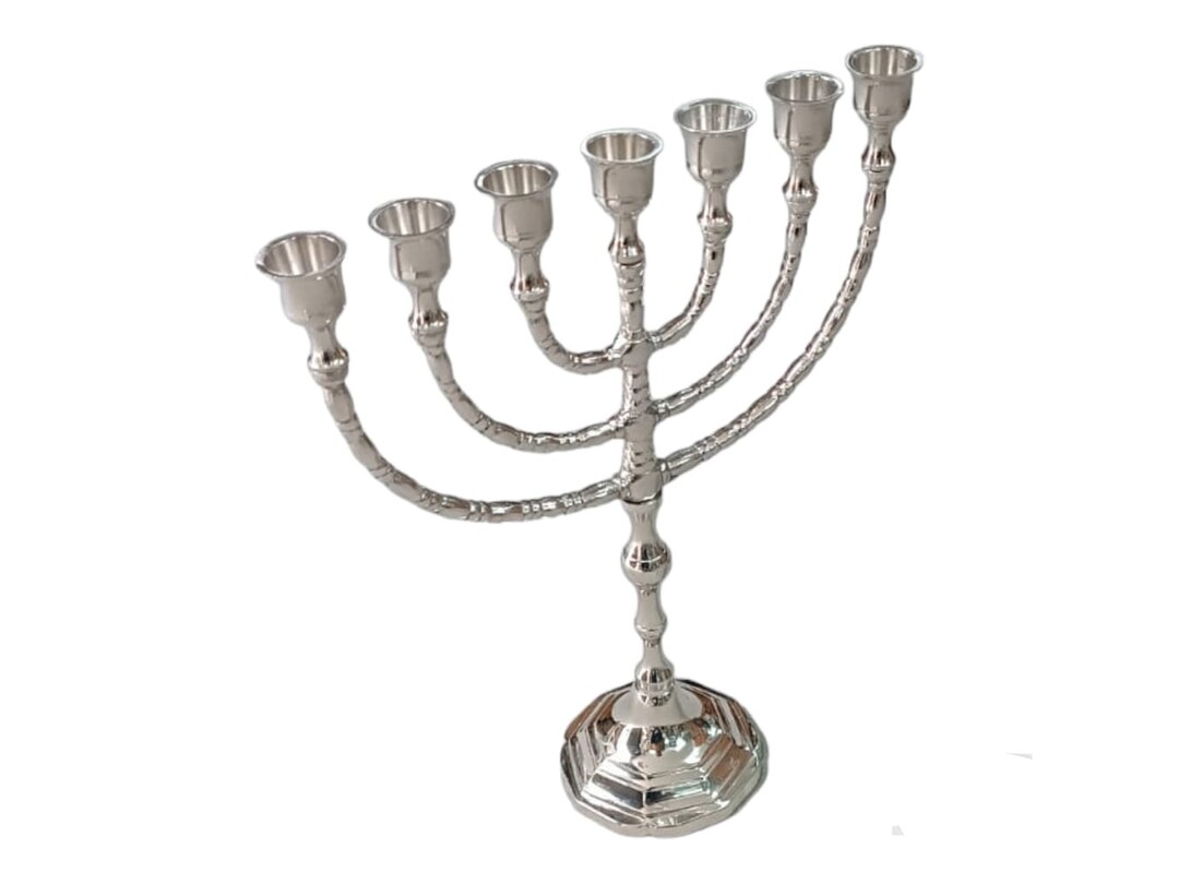 Menorah 7 Seven Branch Branches Menora Candle Holder Modern 12 Inches