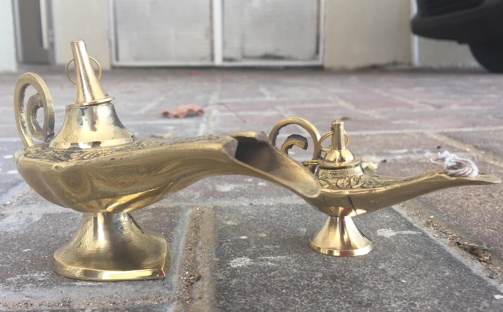 SET 2 Aladdin Genie Oil Brass Amazing Lamp Lamps 100% Authentic -   Norway