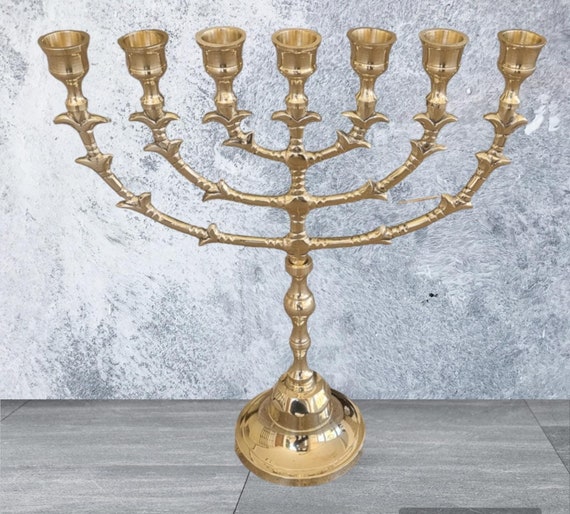 Buy MSI Pure Brass Menorah 7 Branches Candle Stand {12 inches} Online at  Low Prices in India 