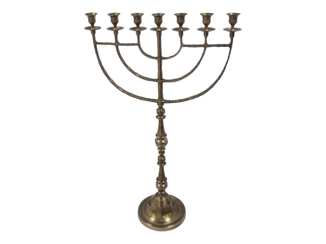 Huge Big Temple Menorah Brass in Gold Color From Holy Land Etsy
