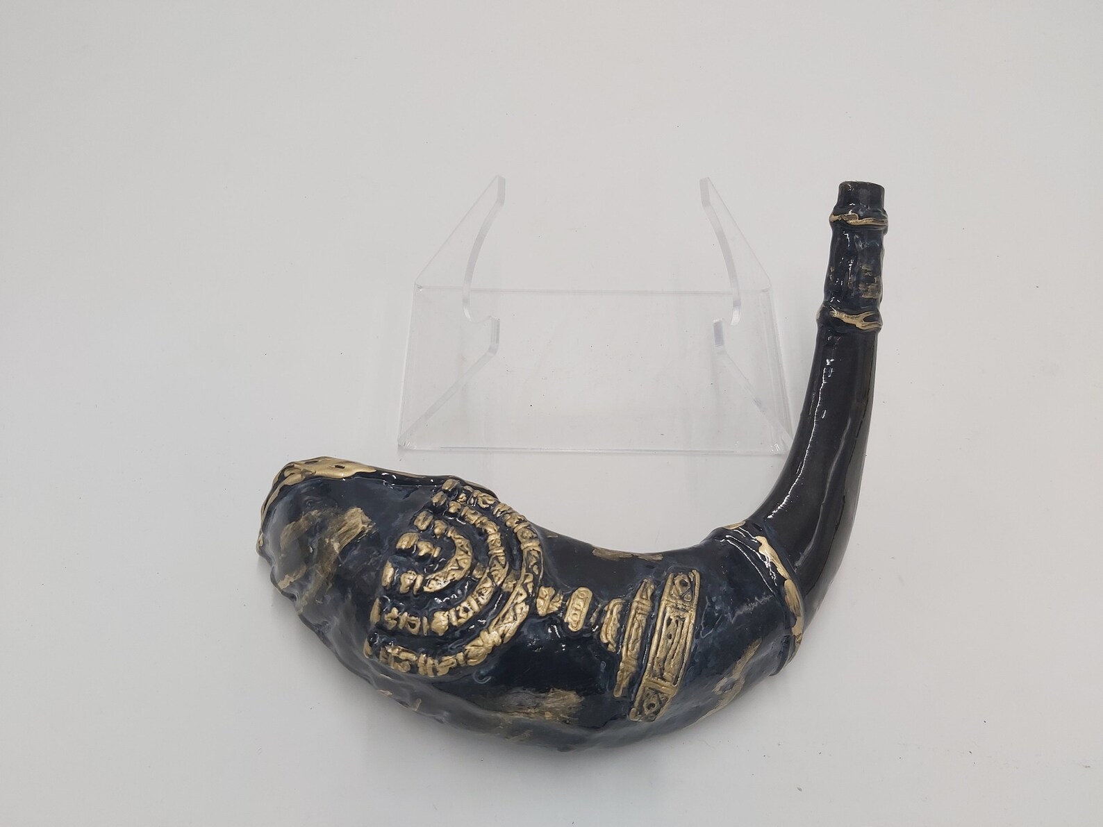 Shofar Sale 1215 Ram Horn Creamic Work Art Menorah Etsy