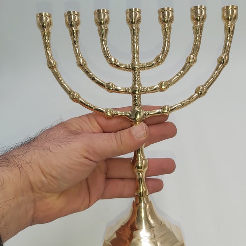 Messianic Brass Copper Menorah Menora 10 25cm Israel 7 Etsy
