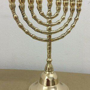 Hanukkah Hamukkia menorah 7.5 Inch Height 9 Branches Brass copper image 4