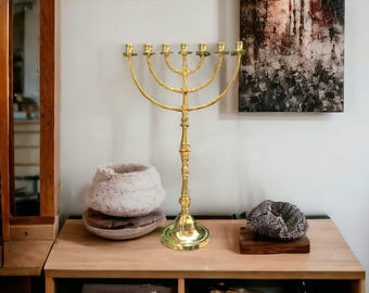 メノーラー 大型 真鍮製 7枝 ユダヤ教 ホームデコレーション ユダヤ教