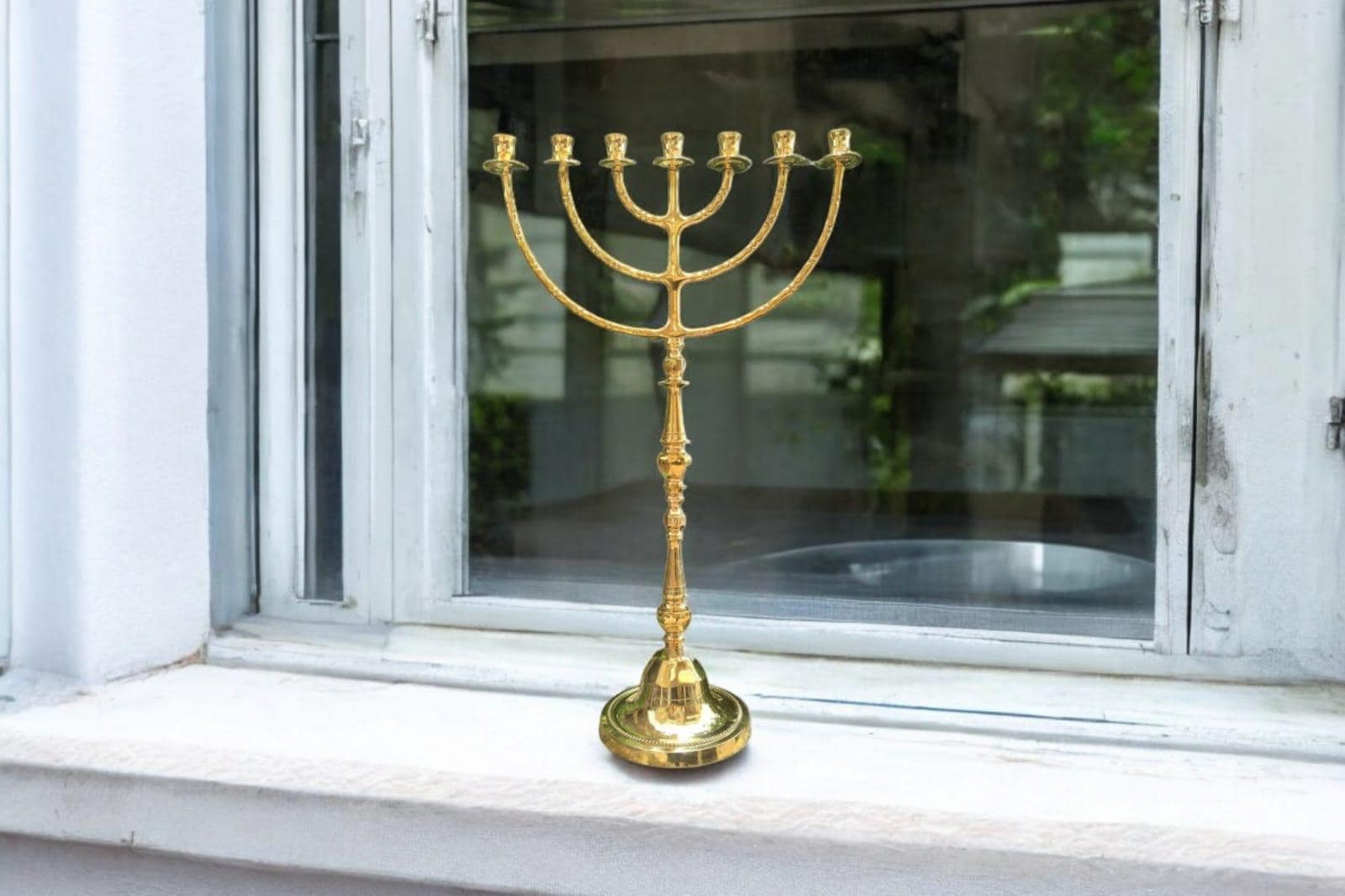 メノーラー 大型 真鍮製 7枝 ユダヤ教 ホームデコレーション ユダヤ教