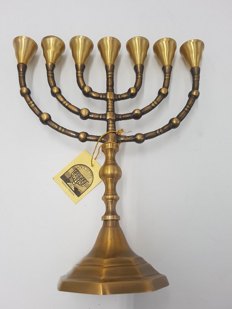 Messianic Brass Copper Menorah Menora 9.5 24cm Israel 7 Etsy