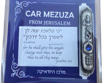 Mezuzá para coche de Jerusalén - Amuleto de oración para viajes - Regalo judaico - Bendición judía - Amuleto de protección
