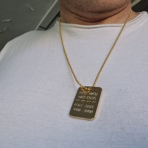 Bring Them Home Now&quot; Israeli Hostage Awareness Dog Tag Necklace | Stand with Israel | למען שחרור החטופים | Jewish Support Jewelry Gold