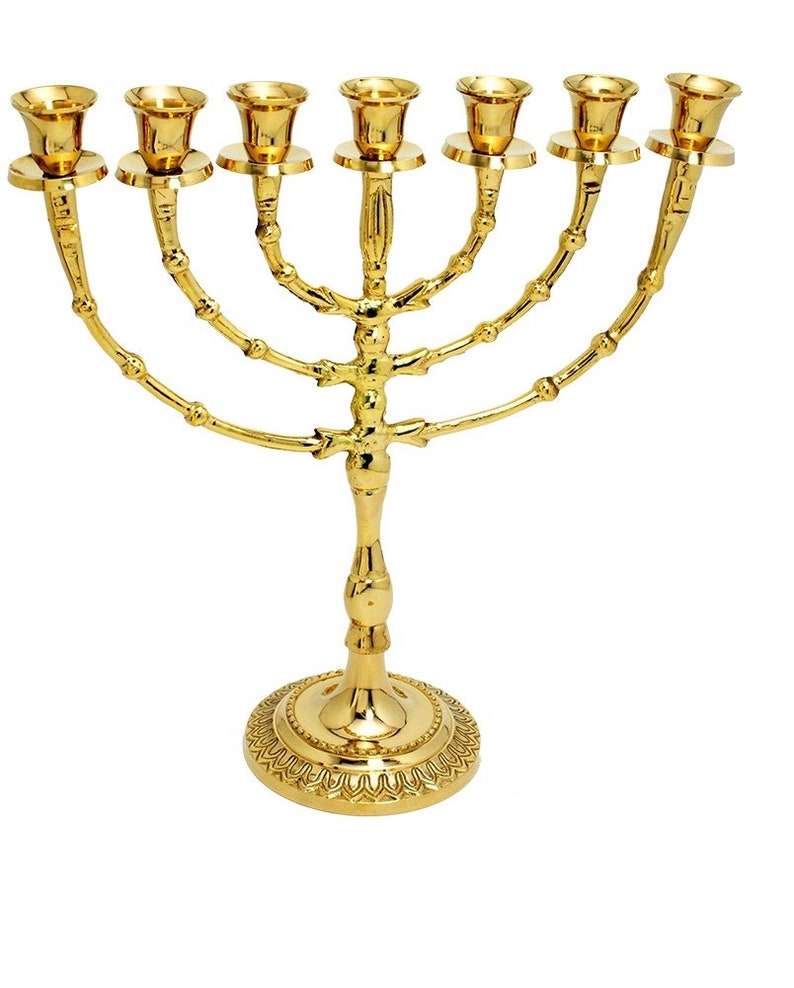 Menorah 7 Seven Branches Menora 11 inches height brass copper Etsy