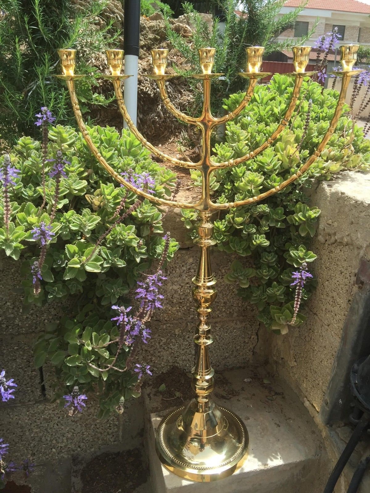 メノーラー 大型 真鍮製 7枝 ユダヤ教 ホームデコレーション ユダヤ教