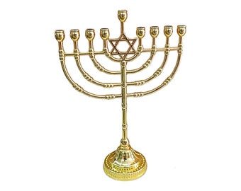 Hanukkah Menorah 9 branch 8.5 Inch - Modern Contemporary Menorah Chanukah Chanukia metal - Jewish Judaica Gift