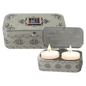 Shabbat Candlesticks Travel Box Size (4x9cm) with Hoshen Choshen Stones decoration and Hebrew Blessing Free and Fast shipping.