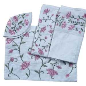 Tallit Für Frauen Weibliche Mädchen Fledermaus Mitzvah Traditionelle Jüdische Gebets Schal Gestickte Kunstseide Aus Israel einschließlich Tasche & Kippa