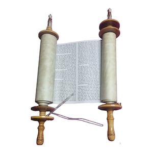 Magnificent Jumbo Sefer Torah Scroll Replica | Extra-Large Hebrew Bible with Yad Pointer | Impressive Judaica Decor | Jerusalem Gift