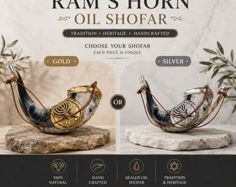 Anointing Oil Shofar - Handcrafted Ram's Horn Ram