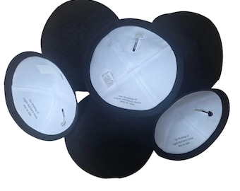 Custom Black Suede Kippah with Personalized Lining — Bar Mitzvah & Wedding Bulk Kippahs Personalized Yarmulke