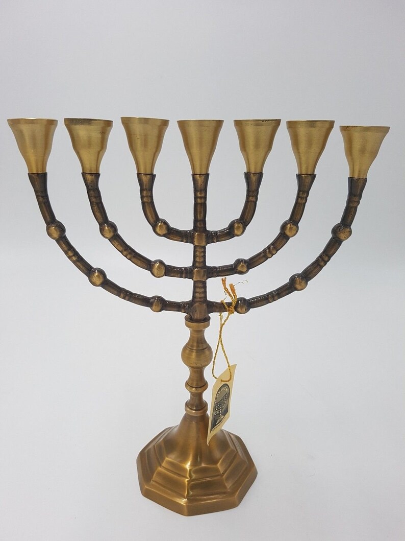 Messianic Brass Copper Menorah Menora 9.5 24cm Israel 7 Etsy